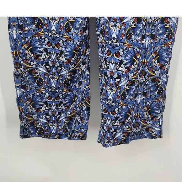 New NWT Zara Blue Floral Casual Pants Straight Leg Pant Bloggers Favorite Small - Picture 8 of 12